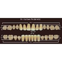 FX зубы акриловые двухслойные, полный гарнитур (28 шт.) на планке, A4, T6/LB6/M32