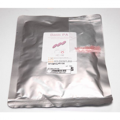 Пластмасса базисная Basis PA полиметилметакрилатная, для термо-пресса, цвет LF Pink, 100 г. фото 2