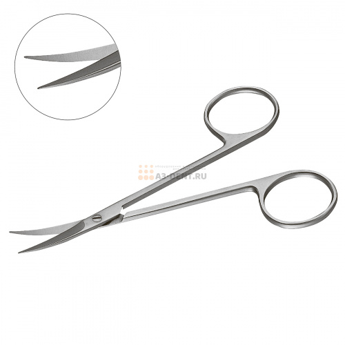 Ножницы десневые тонкие изогнутые Gum scissors slim фото 3