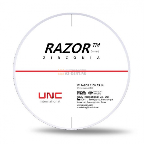 Диск циркониевый Razor 1100, размер 98х14мм, оттенок A3, однослойный