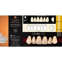 Зубы CROWN PX Anterior, цвет B2, фасон S51 композитные трехслойные, 6 шт.