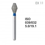 Бор алмазный MANI EX-11 по ISO 039, дв.конус,032х5,0х19,1 мм, макс.скорость 160 тыс.об, зерн.S, 5 шт