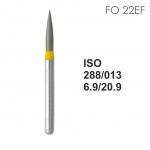 Бор алмазный MANI FO-22EF по ISO 288, пламя,013х6,9х20,9мм,макс.скорость 300 тыс.об,зерн.EF,5шт