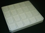 Палитра квадратн. для работы с красителями 20 ячеек, без крышки, керамическая, KWI (Тайвань)