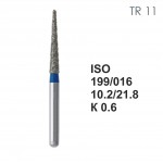 Бор алмазный MANI TR-11 по ISO 199, конус, 016х10,2х21,8 мм, макс.скорость 300 тыс.об, зерн.S, 5 шт