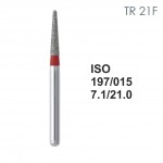 Бор алмазный MANI TR-21F по ISO 197, конус, 015х7,1х21,0 мм, макс.скорость 450 тыс.об, зерн.F, 5 шт