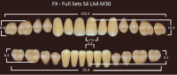 FX зубы акриловые двухслойные, полный гарнитур (28 шт.) на планке, A3.5, S4/LA4/М30