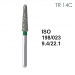 Бор алмазный MANI TR-14C по ISO 198, конус,023х9,4х22,1мм,макс.скорость 300 тыс.об,зерн.C,5шт