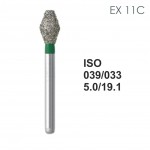 Бор алмазный MANI EX-11C по ISO 039, дв.конус,033х5,0х19,1мм,макс.скорость 160 тыс.об,зерн.C,5шт