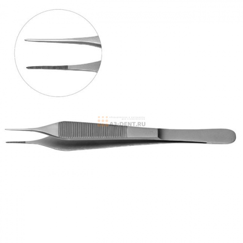 Пинцет стоматологический  Micro-Adson прямой с крючком