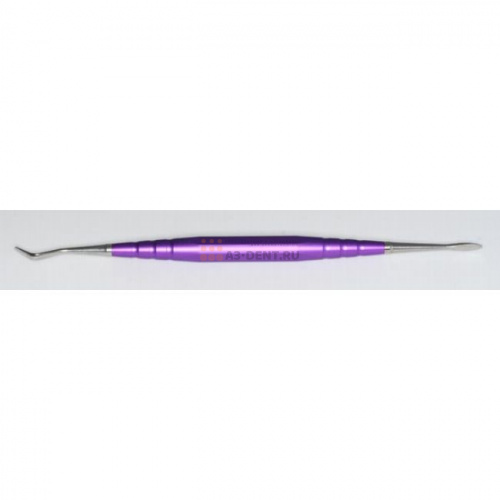  Резчик 07306 моделировочный зуботехнический двусторонний для работы с воском, ручка длиной 95 мм фиолетовая с рабочими частями D1, D2 фото 2
