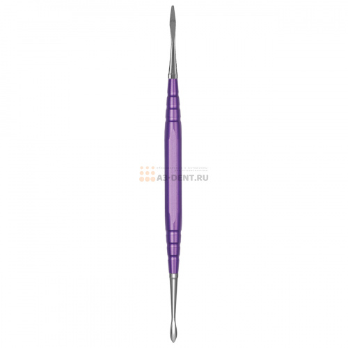  Резчик 07306 моделировочный зуботехнический двусторонний для работы с воском, ручка длиной 95 мм фиолетовая с рабочими частями D1, D2 фото 7